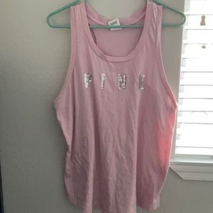 Pink by Victoria secret cotton muscle top. Worn, but in good condition. Size L